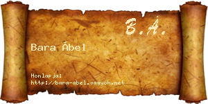 Bara Ábel névjegykártya